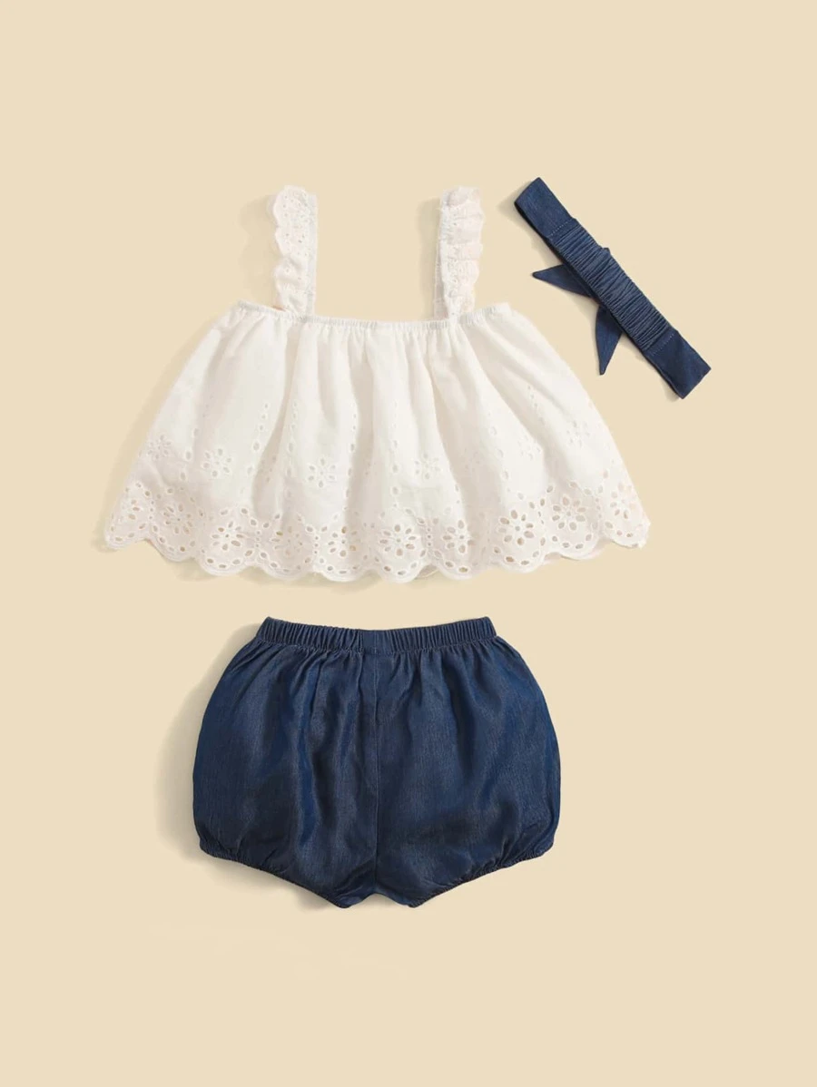 Beb? Top de tirantes schiffy con shorts con diadema - Imagen 2