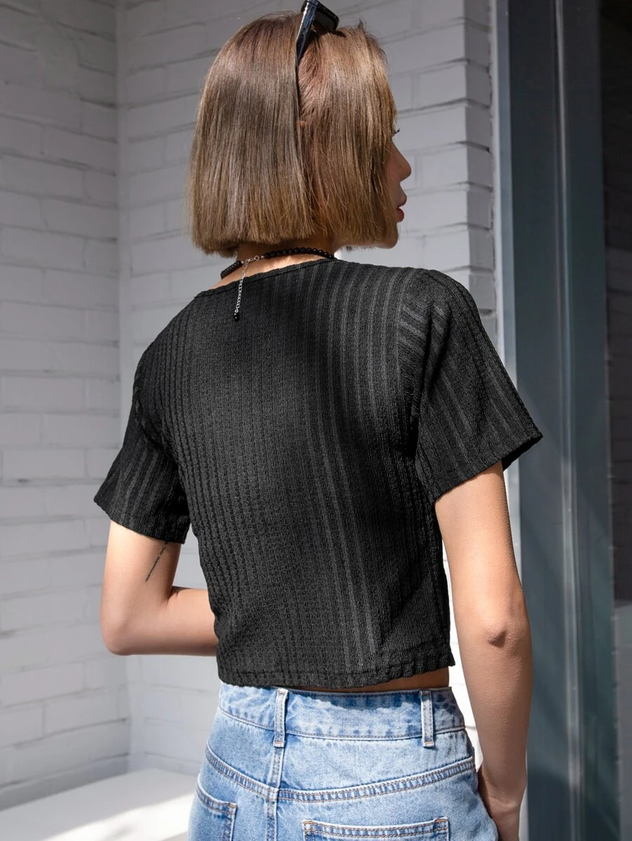 Camiseta corta con abertura - Imagen 3