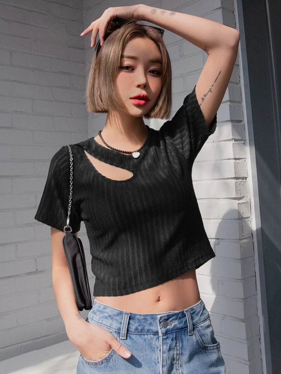 Camiseta corta con abertura - Imagen 2