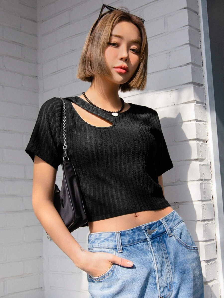 Camiseta corta con abertura - Imagen 4