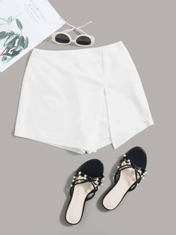 Skort bajo con abertura de cintura el?stica