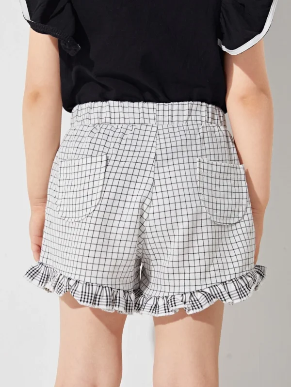 Shorts con peque?os Bolsillos A cuadros Dulce - Imagen 3