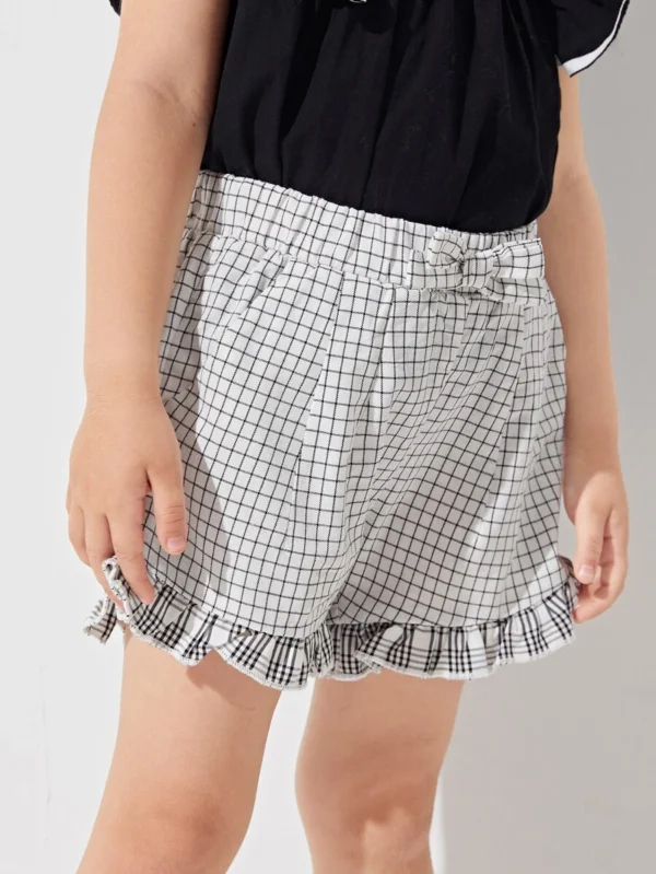 Shorts con peque?os Bolsillos A cuadros Dulce