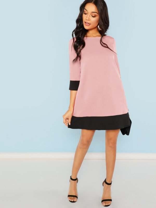 Vestido con ribetes en contraste - Imagen 2