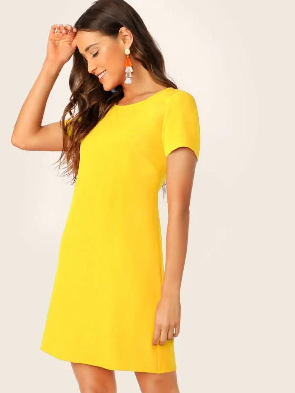 Vestido t?nico amarillo ne?n - Imagen 4