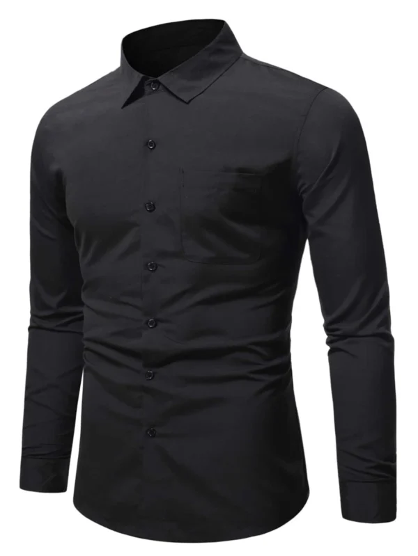 Camisas para hombre Bot?n delantero Liso Trabajo