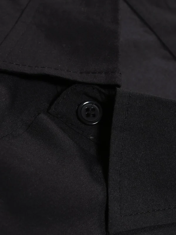 Camisas para hombre Bot?n delantero Liso Trabajo - Imagen 4