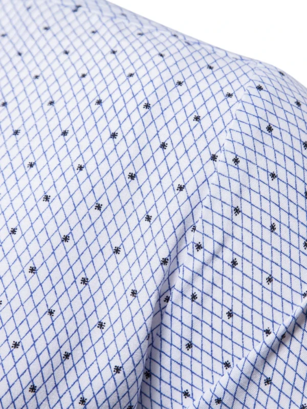 Camisa De Botones Para Hombres Con Diseño De Rombos - Imagen 3