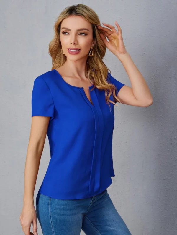 Top de cuello notch con fruncido - Imagen 2