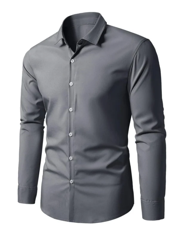 Camisa con bot?n delantero unicolor