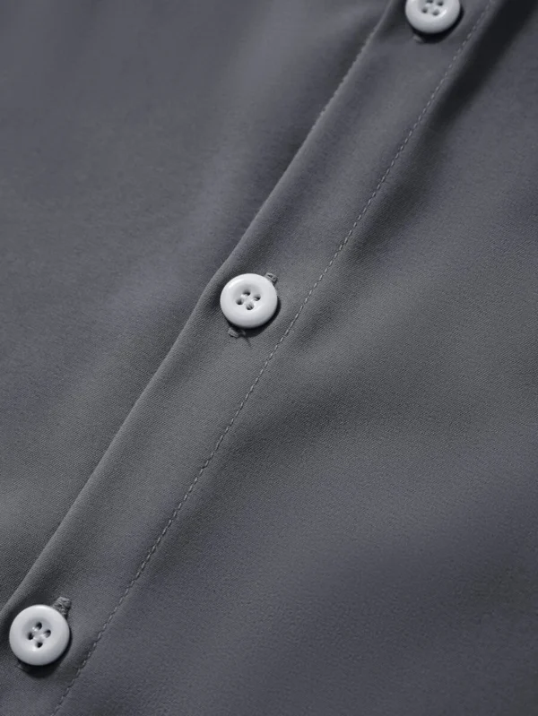 Camisa con bot?n delantero unicolor - Imagen 2