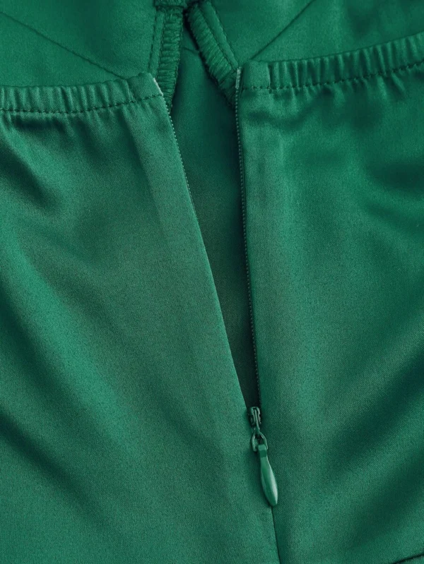 Vestido de tirantes de sat?n de muslo con abertura - Imagen 2