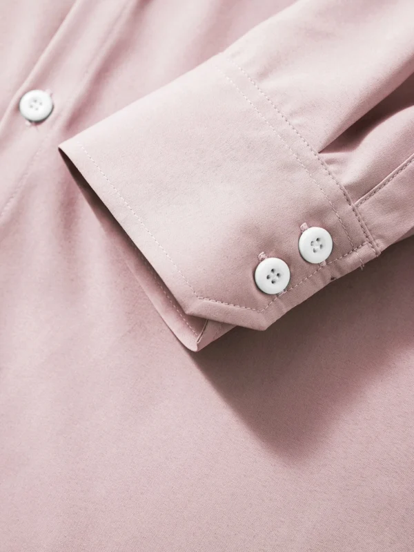 Camisa con bot?n delantero unicolor - Imagen 3