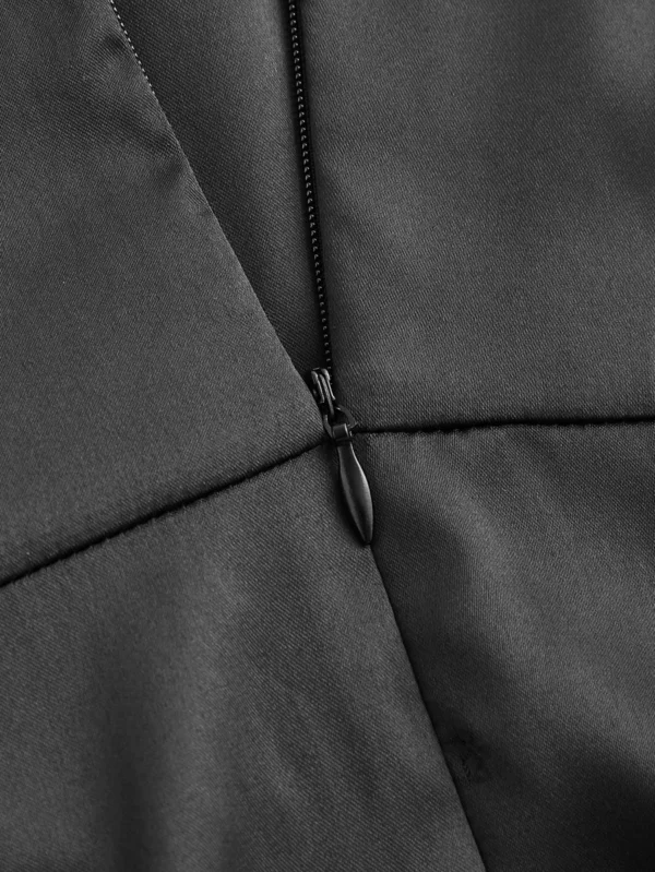 Vestido de tirantes de sat?n fruncido - Imagen 3