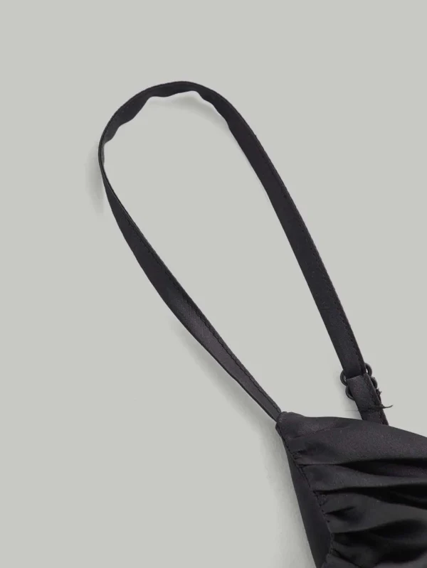 Vestido de tirantes de sat?n fruncido - Imagen 2