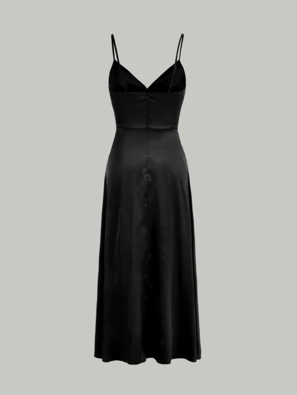 Vestido de tirantes de sat?n fruncido - Imagen 4