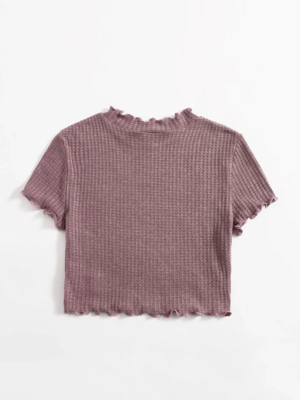 Camiseta tejida waffle ribete en forma de lechuga - Imagen 5
