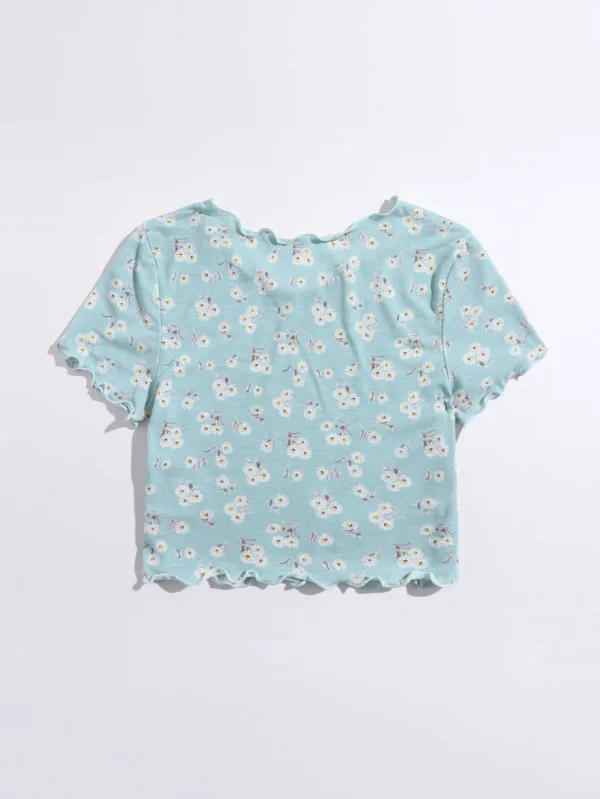Camiseta ribete en forma de lechuga floral - Imagen 5