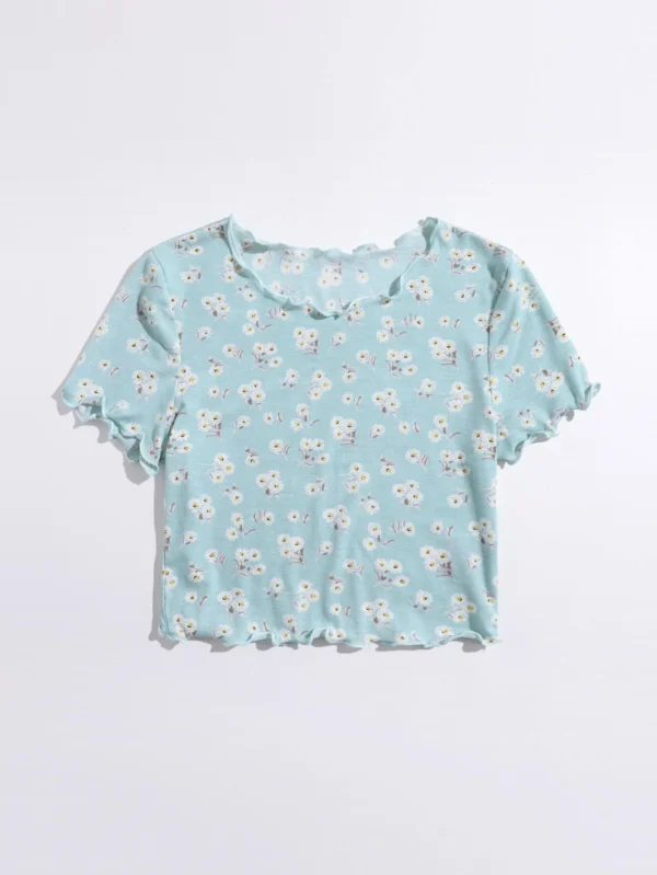 Camiseta ribete en forma de lechuga floral - Imagen 4