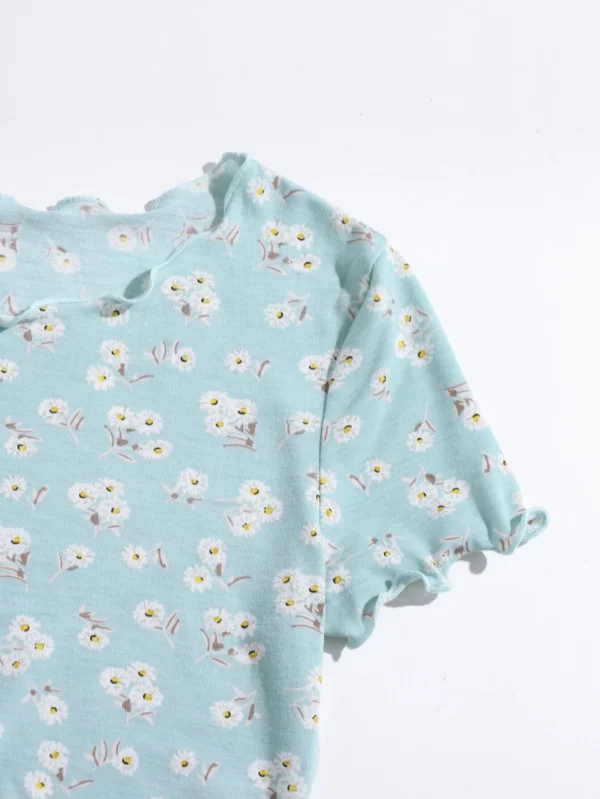 Camiseta ribete en forma de lechuga floral - Imagen 2