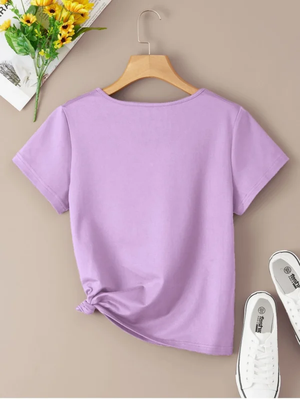 Camiseta unicolor de cuello V - Imagen 5