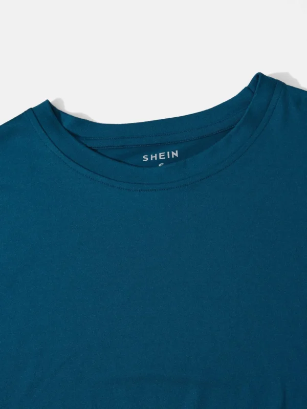 Camiseta unicolor de cuello redondo - Imagen 4