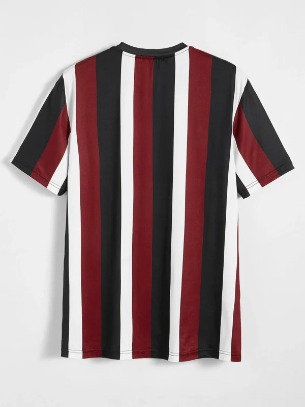 Camiseta de hombres de rayas con estampado de letra - Imagen 4
