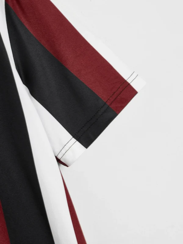 Camiseta de hombres de rayas con estampado de letra - Imagen 3