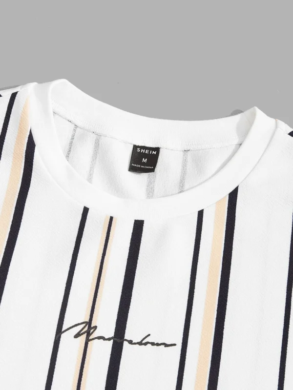 Camiseta con estampado de letra de rayas - Imagen 3