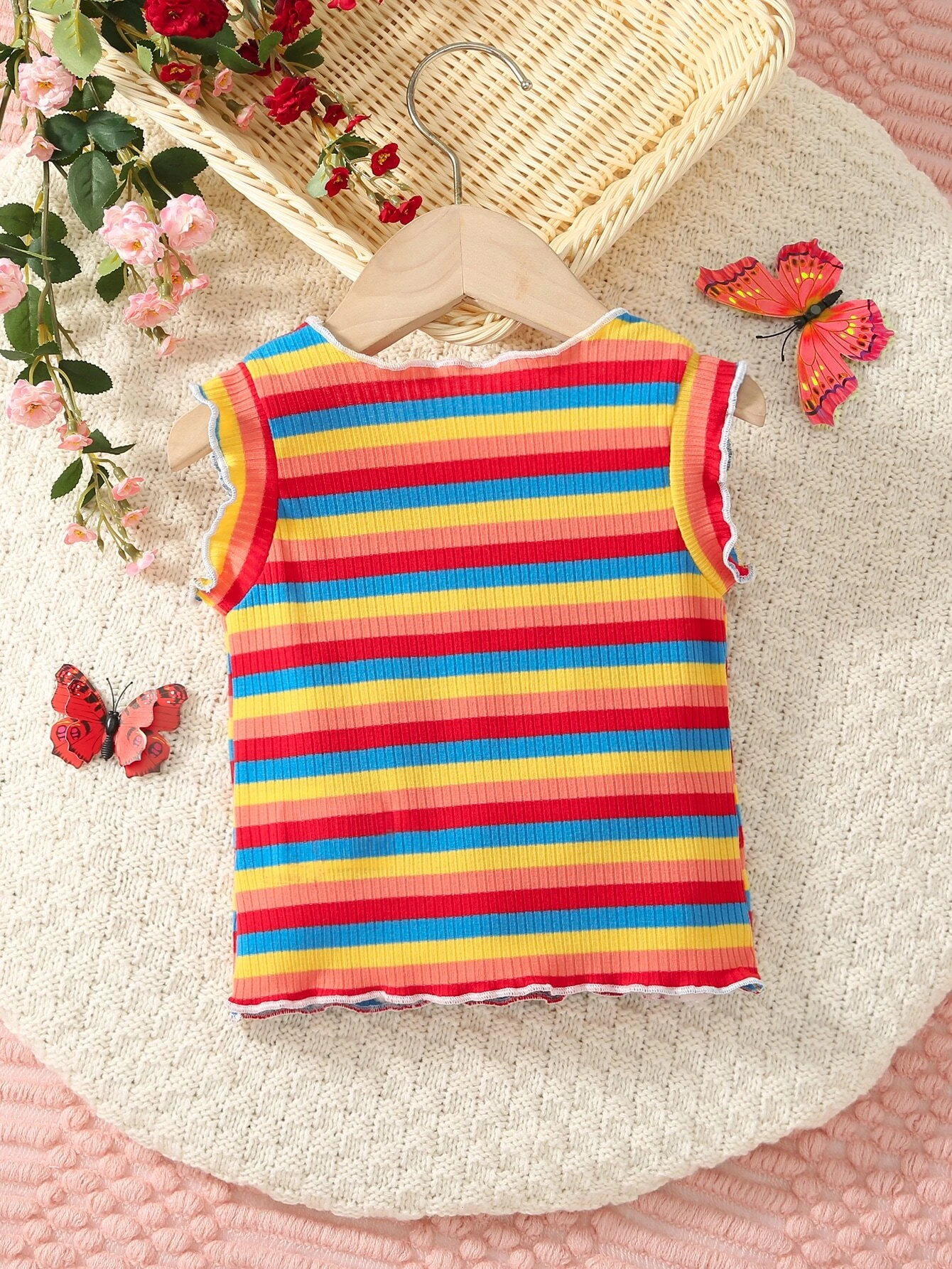 Beb? Top tank con estampado de mariposa de rayas - Imagen 5