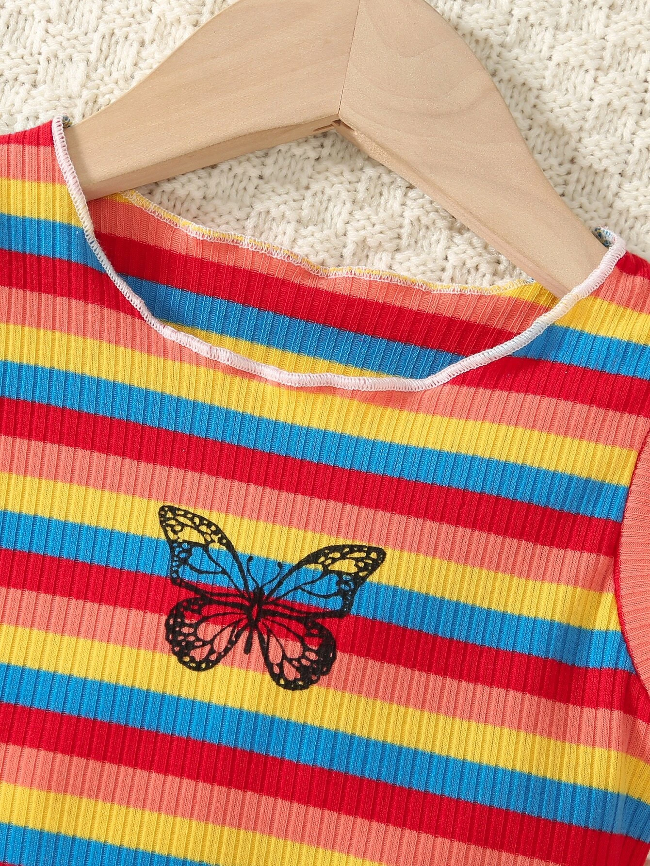 Beb? Top tank con estampado de mariposa de rayas - Imagen 2