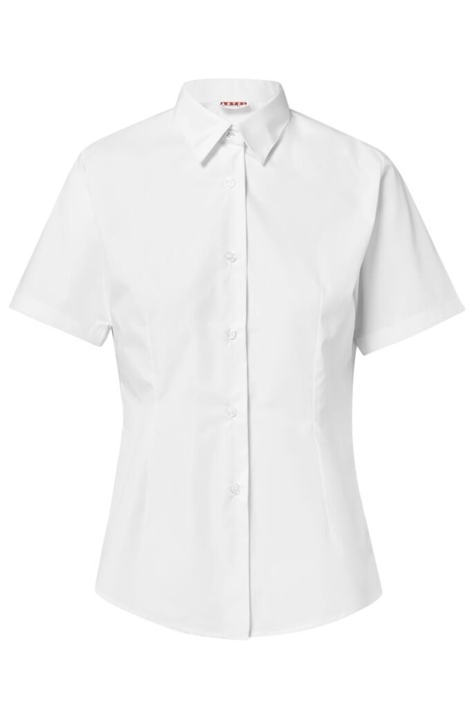 Camisa blanca manga corta mujer