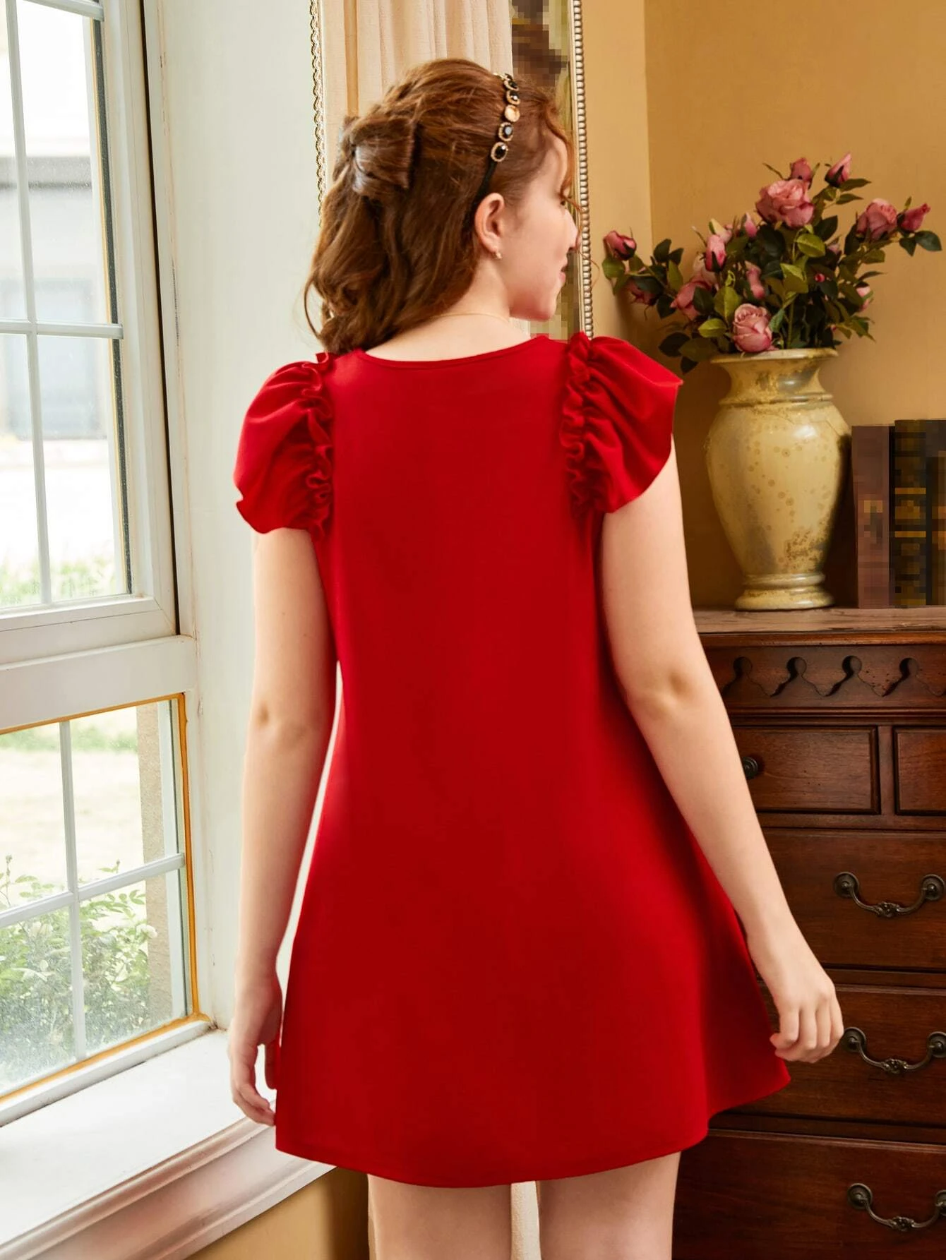 Chicas adolescentes Vestido ribete con fruncido - Imagen 4