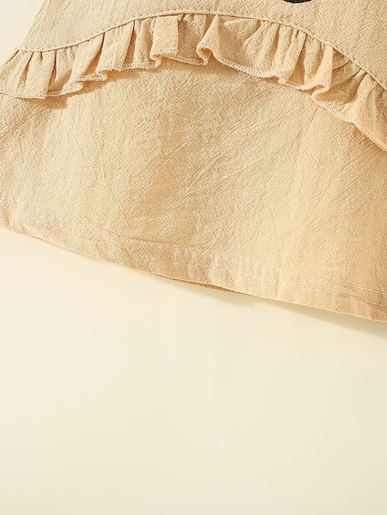 Vestido de manga corta estilo gato de patchwork a rayas de algod?n puro para ni?a peque?a - Imagen 3