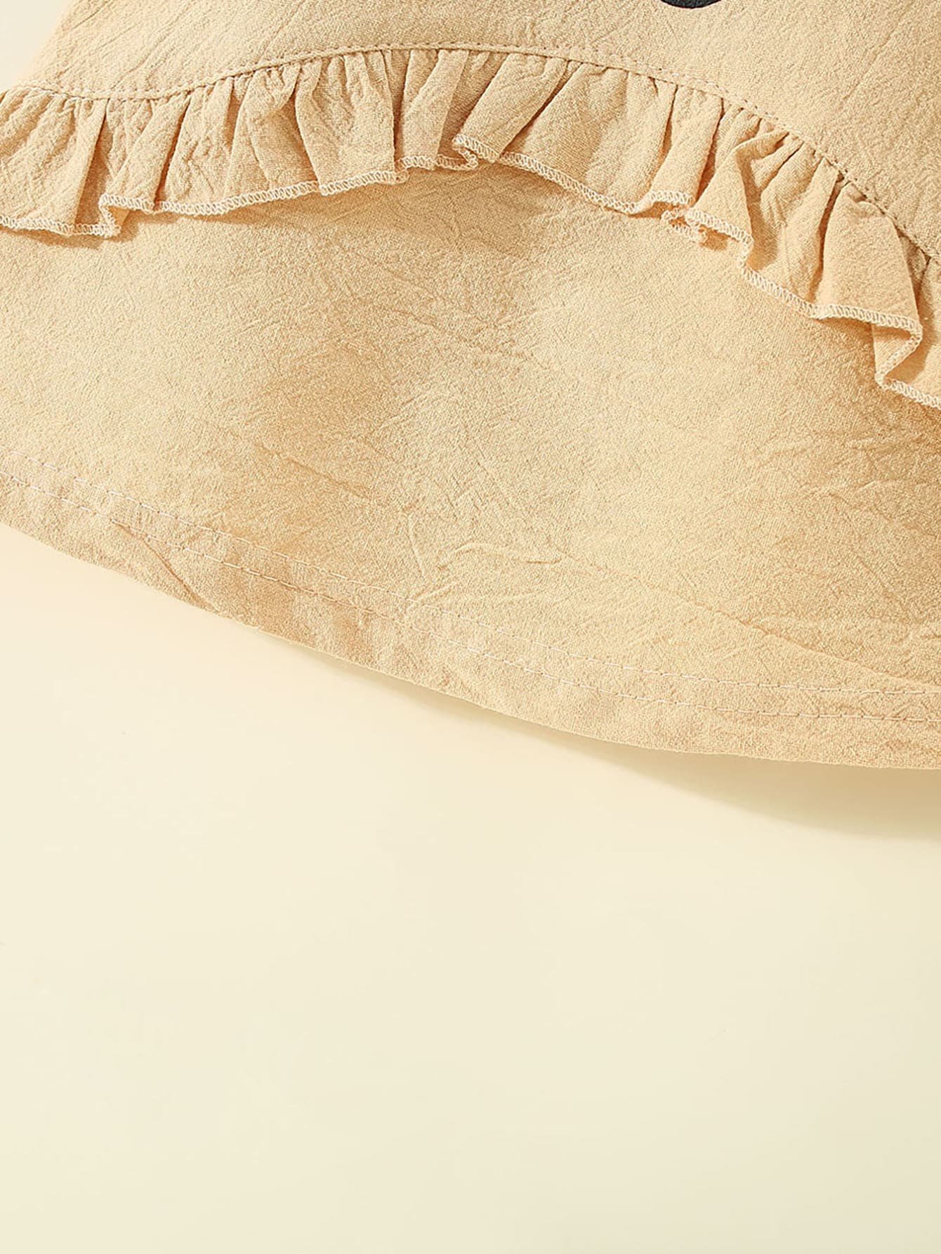 Vestido de manga corta estilo gato de patchwork a rayas de algod?n puro para ni?a peque?a - Imagen 3