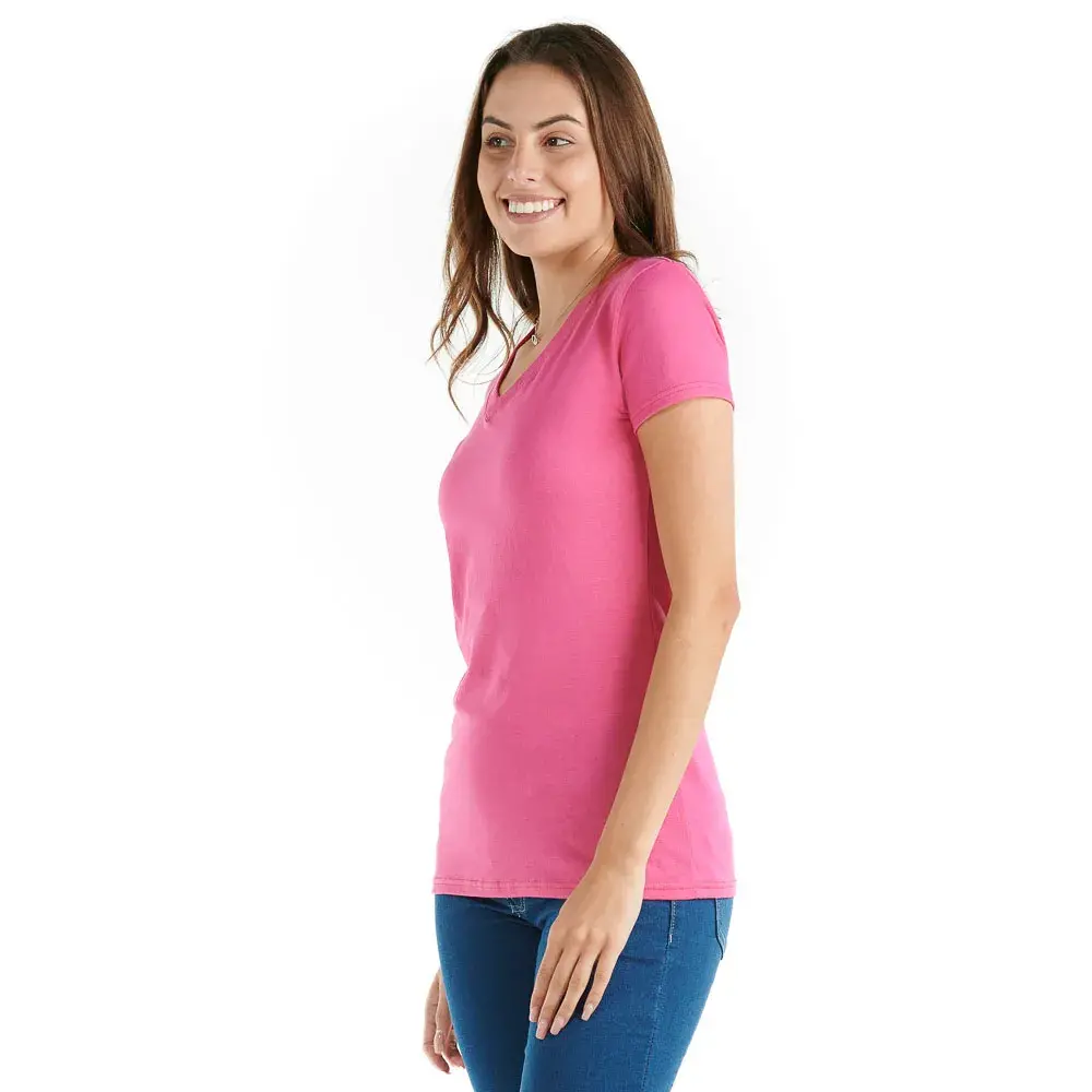 Playera Prime Cuello V Fiusha mujer - Imagen 3