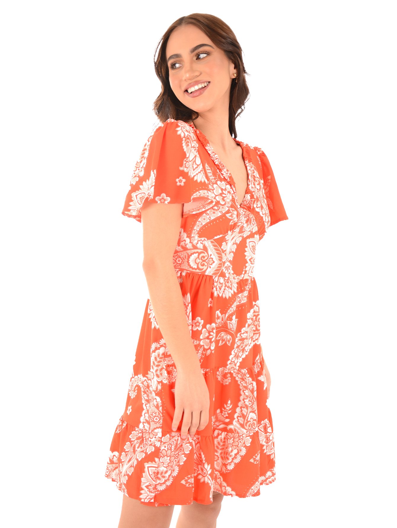 Vestido envolvente de dama de blusa cruzada con estampado de pa?uelo - Imagen 5