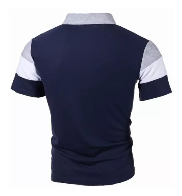Camiseta con cuello polo franja para hombre - Imagen 2