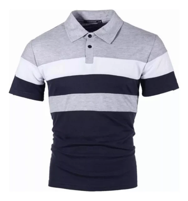 Camiseta con cuello polo franja para hombre