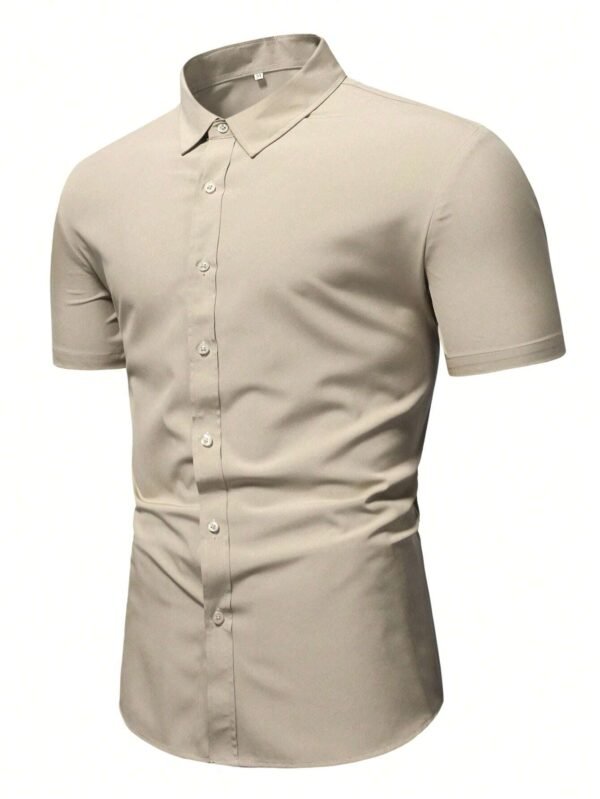 Hombres Camisa unicolor con boton