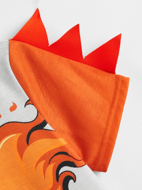 Ni?itos Camiseta parche 3D con estampado de dinosaurio - Imagen 4