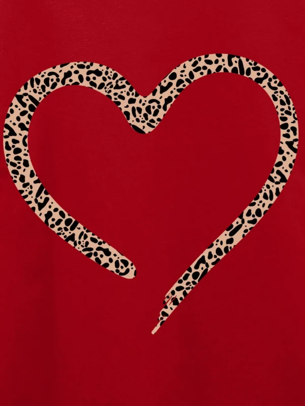 Camiseta con estampado de leopardo y coraz?n - Imagen 5