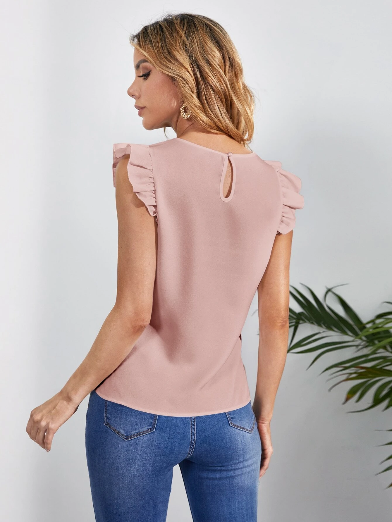 Top ribete con fruncido con cord?n delantero - Imagen 5