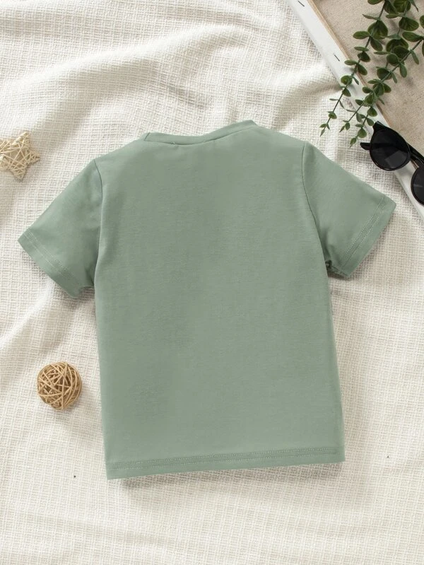 Camiseta con estampado de letra con costura - Imagen 2