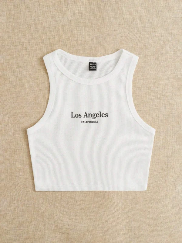 Top tank crop con estampado de letra - Imagen 4