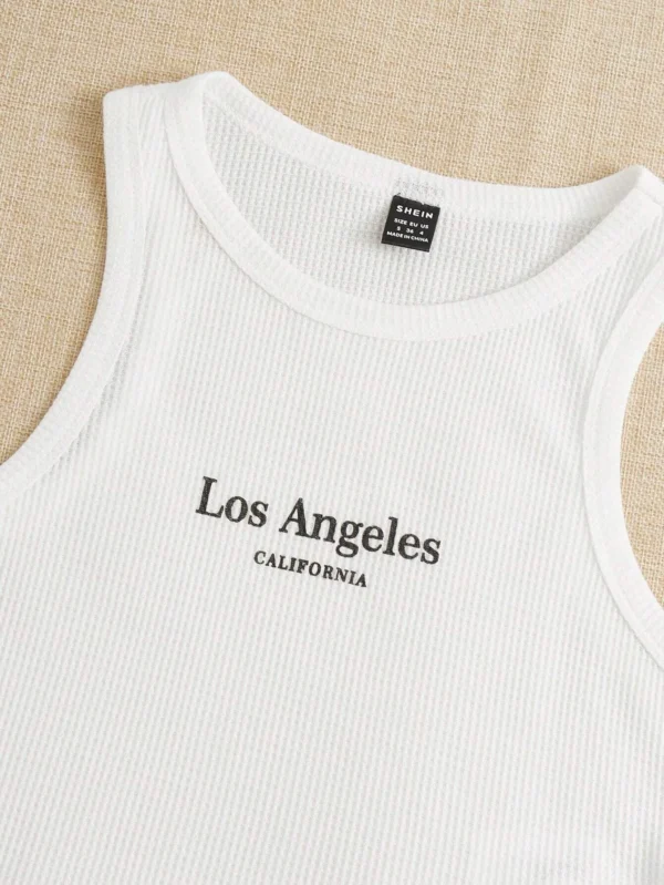 Top tank crop con estampado de letra - Imagen 3