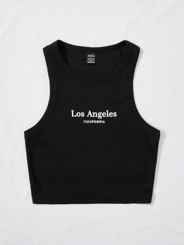 Top tank crop con estampado de letra - Imagen 4