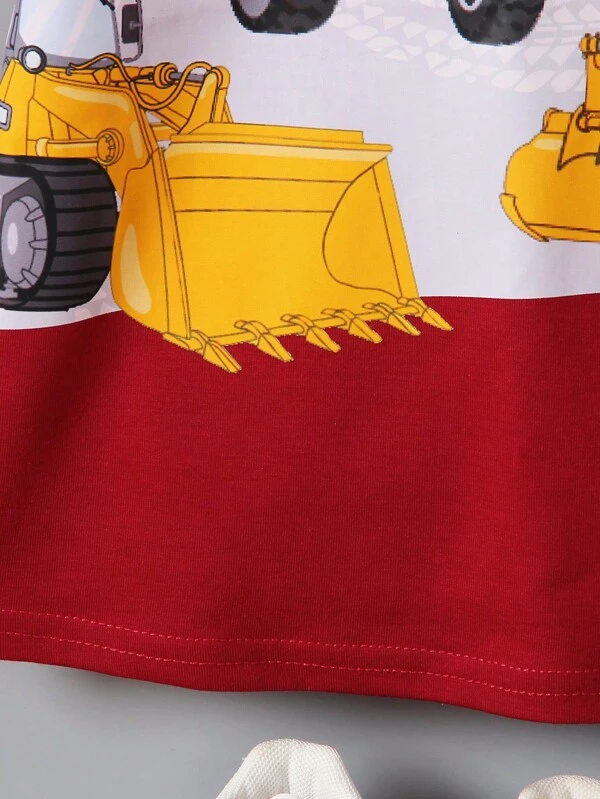 Ni?ito Camiseta con estampado de excavador - Imagen 5