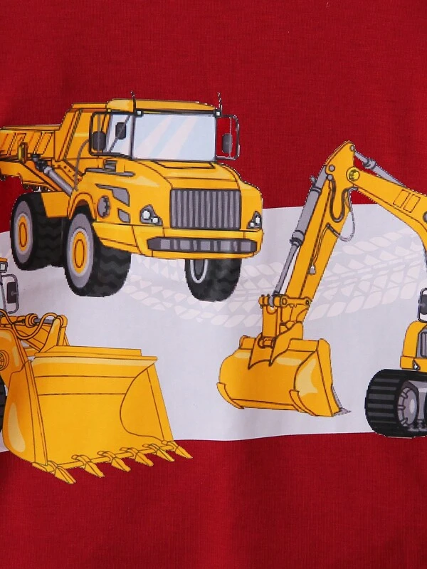 Ni?ito Camiseta con estampado de excavador - Imagen 4