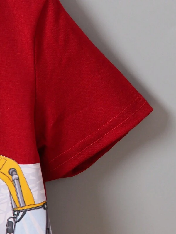 Ni?ito Camiseta con estampado de excavador - Imagen 3